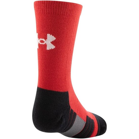 NWT UnderArmour UA Team Unisex Cushioned Crew Socks Size M/L (Red) - Picture 1 of 12